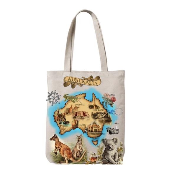 Ocean Australian Map Cotton Bag