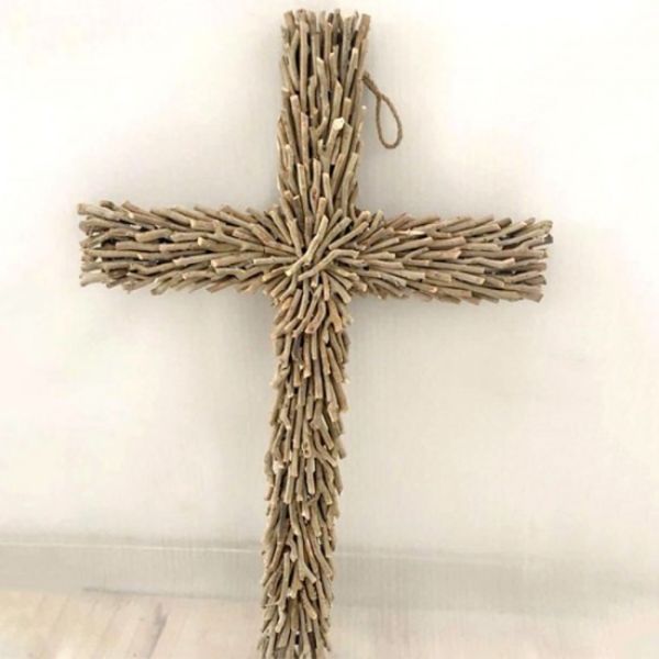 Natural Large Driftwood Cross - 80cm