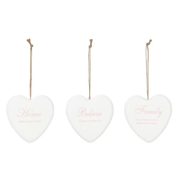 Inspirational Words Hanging Heart - 10cm