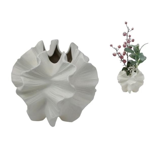 Cream Round Ceramic Decor Vase - 18cm