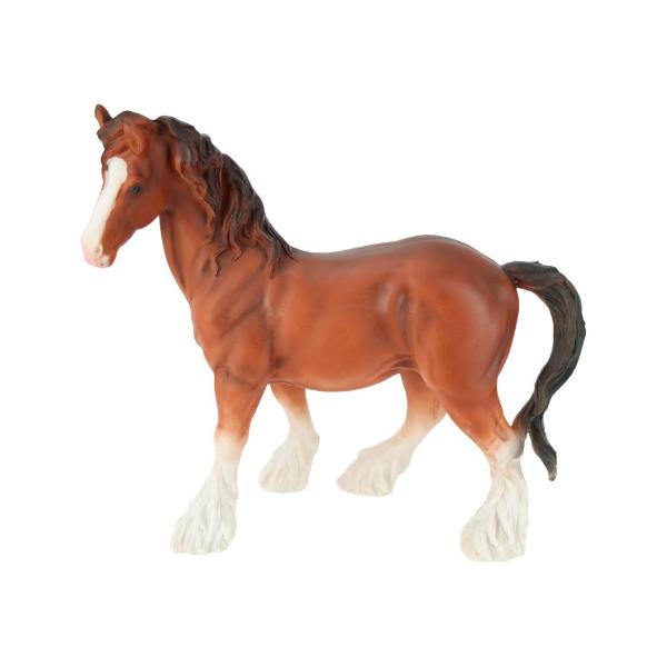 Standing Clydesdale Brown Horse - 34cm