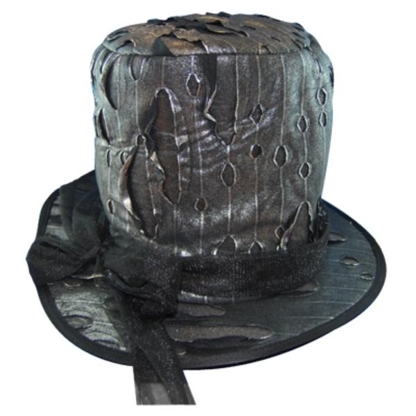 Metallic Black Torn Gravediggers Hat