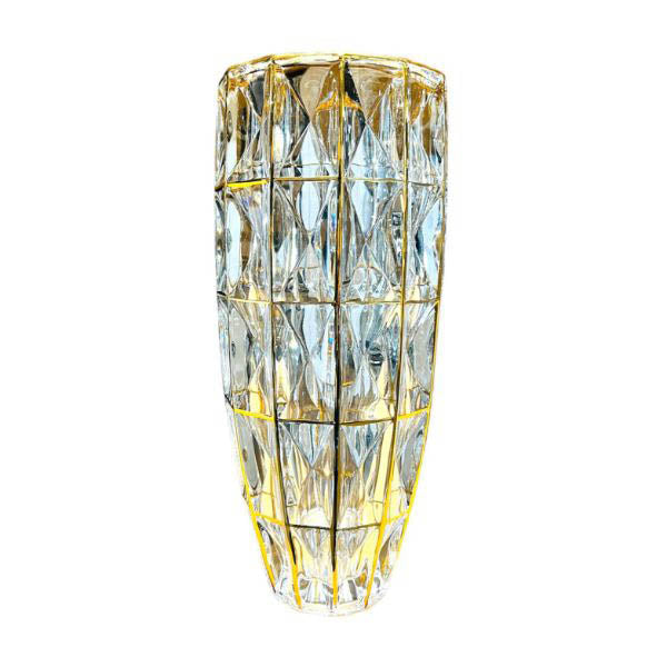 Large Glass Vase With Gold Insert