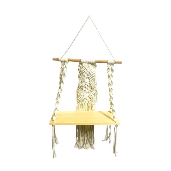 Macrame Hanger Wooden Shelf - 25cm