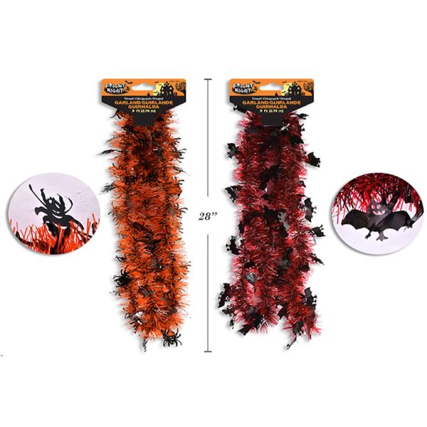 Halloween 2 Tone Tinsel Garland - 274cm