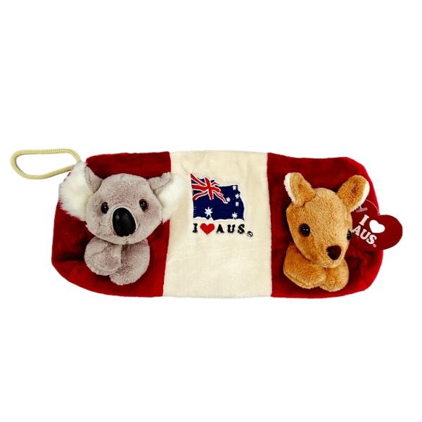 Red Kangaroo Koala Plush Pencil Case