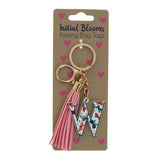 Load image into Gallery viewer, Initial W Blooms Keyring Bag Tags