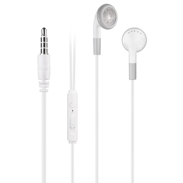 White Earphones With Mic & Volume Control