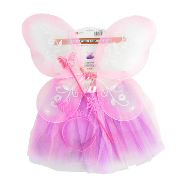4 Pack Pink Butterfly Accessory Set