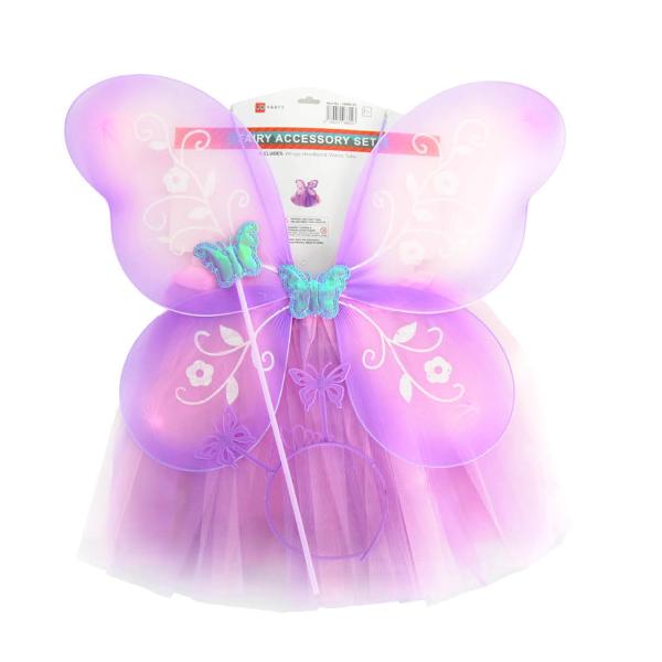 4 Pack Purple Butterfly Accessory Set