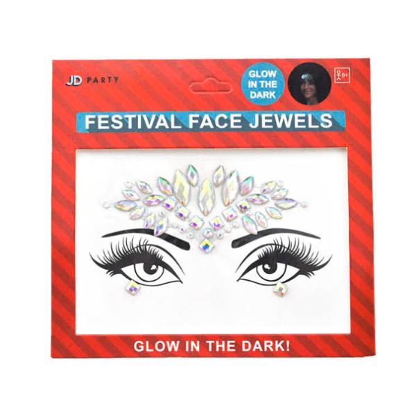 Silver Flower Glow In The Dark Diamond Face Jewels