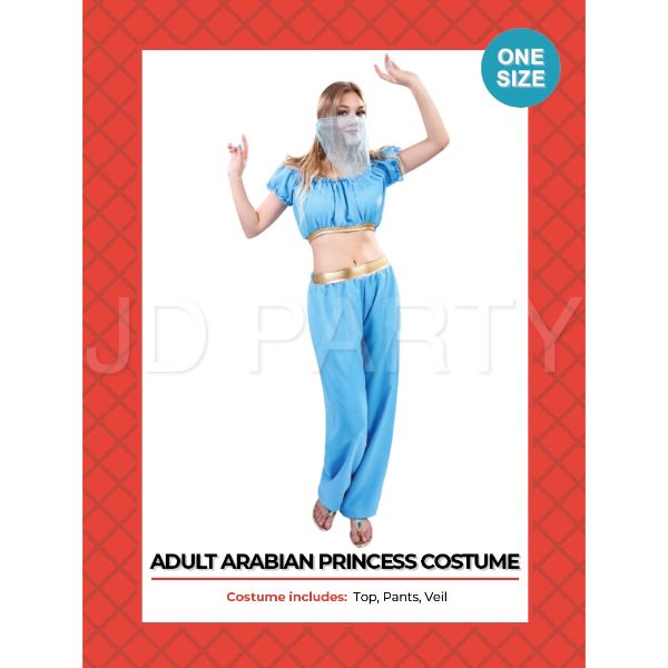 Blue Adult Arabian Princess Costume - One Size
