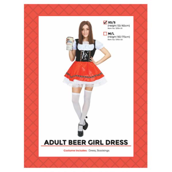 Adult Beer Girl Dress - X Small - Small