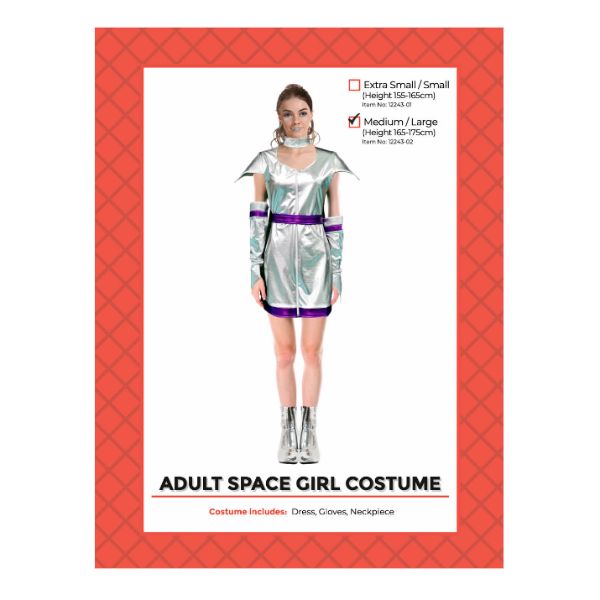 Adult Space Girl Costume - Medium - Large