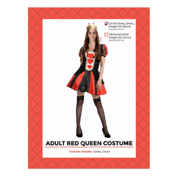 Adult Red Queen Costume - X Small - Small