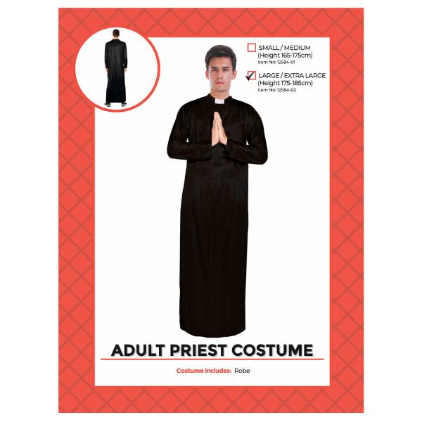 Adult Priest Costume - Small - Medium