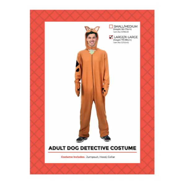 Adult Dog Detective Costume - Large - X Large