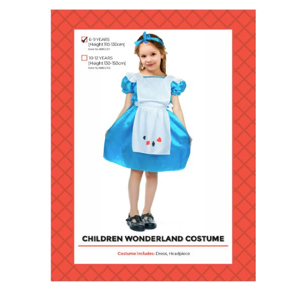 Children Wonderland Costume - 6 - 9 Years