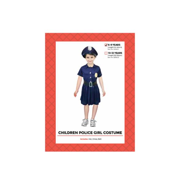 Children Police Girl Costume - 6 - 9 Years