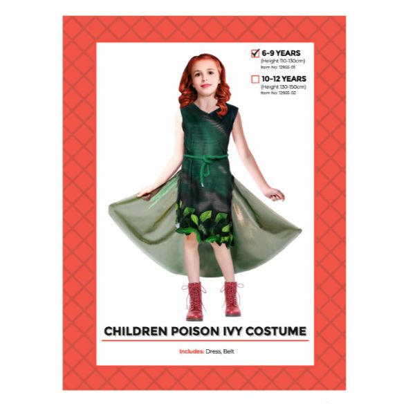 Children Poison Ivy Costume - 6 - 9 Years