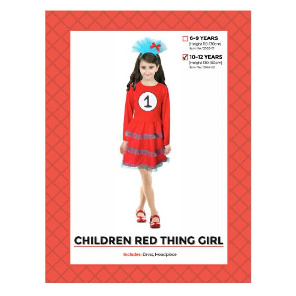 Children Red Thing 1 Girl Costume - 10 - 12 Years