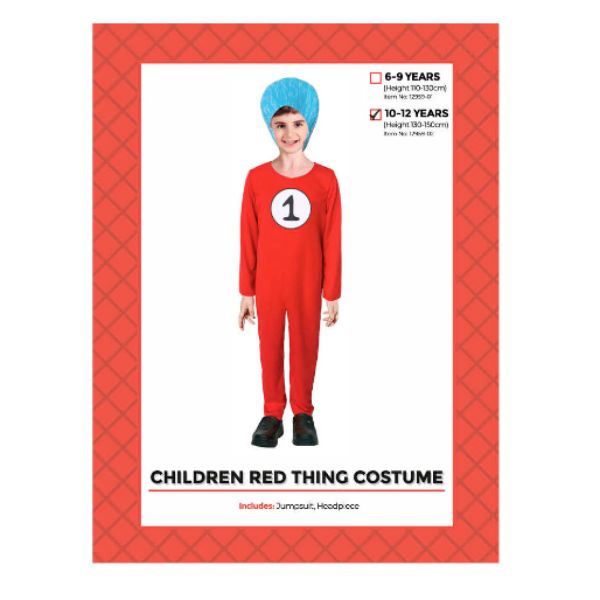 Children Red Thing 1 Boy Costume - 10 - 12 Years