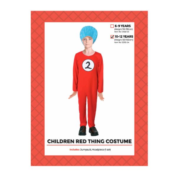 Children Red Thing 2 Boy Costume - 10 - 12 Years