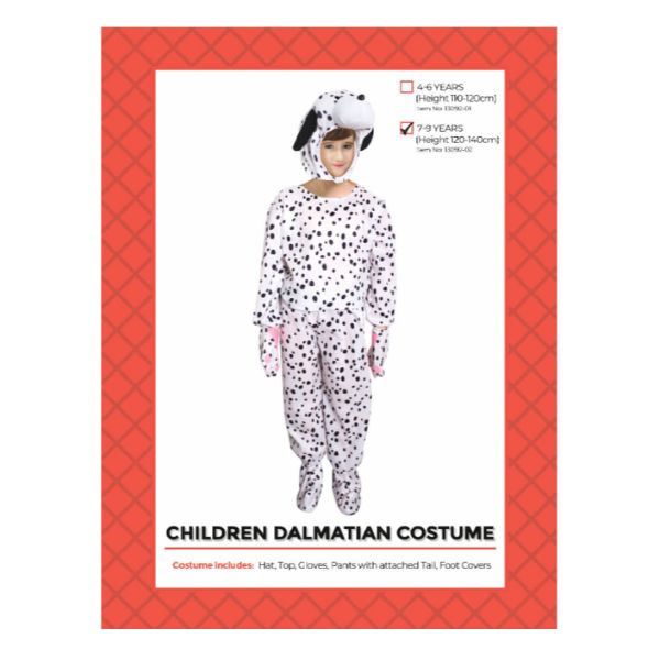 Children Dalmatian Costume - 7 - 9 Years