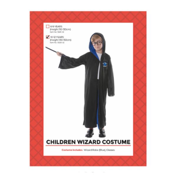 Children Blue Wizard Costume - 10 - 12 Years
