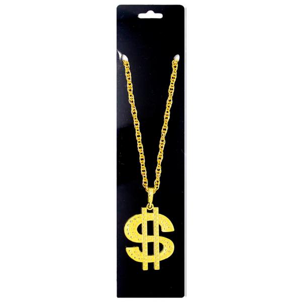 Metal Gold Dollar Sign Necklace