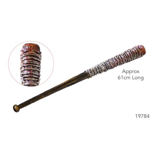 Plastic Deluxe Baton Baseball Club With Bloody Barbed Wire