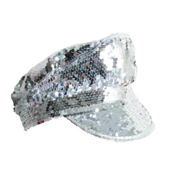Deluxe Silver Sequin Cap