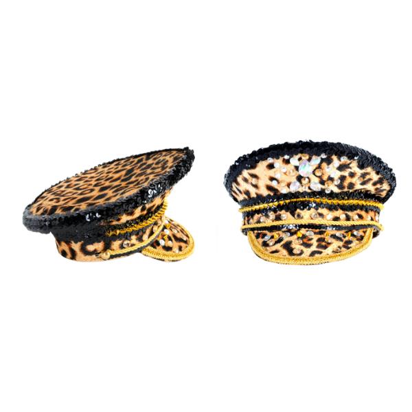 Leopard Printed Studded Cap
