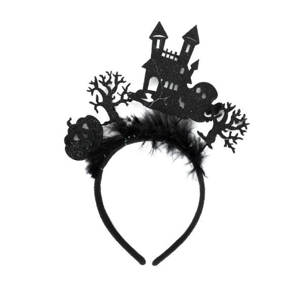Black Haunted House Headband