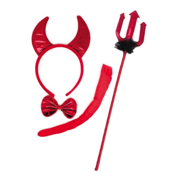 4 Pack Red Metallic Devil Set
