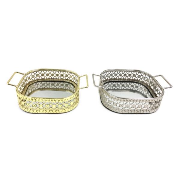 Square Metal Mirrored Tray - 11cm