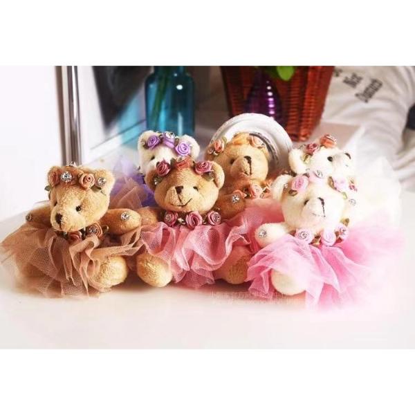 Plush Bear In Dress Dimonte Keychain - 10cm