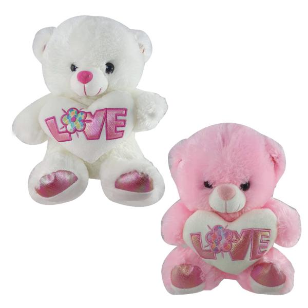 Plush Bear With Flower Heart - 40cm