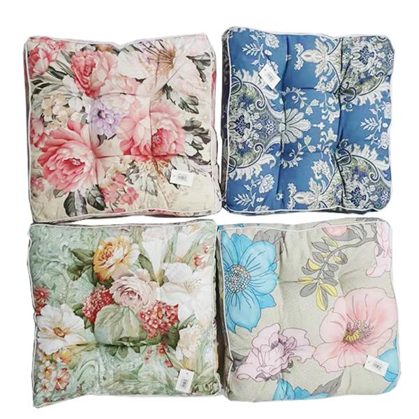 Fat Square White Piping Chair Cushion - 40cm