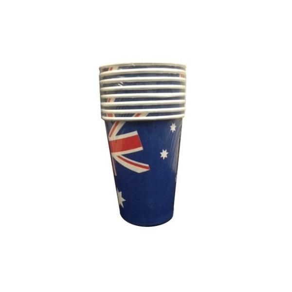 12 Pack Australia Flag Paper Cups - 266ml