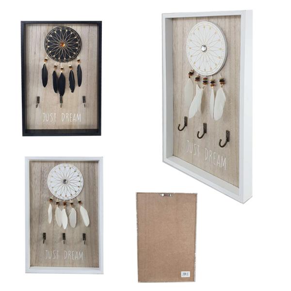 Wooden Plaque Key Holder Dream Catcher - 20cm x 30cm