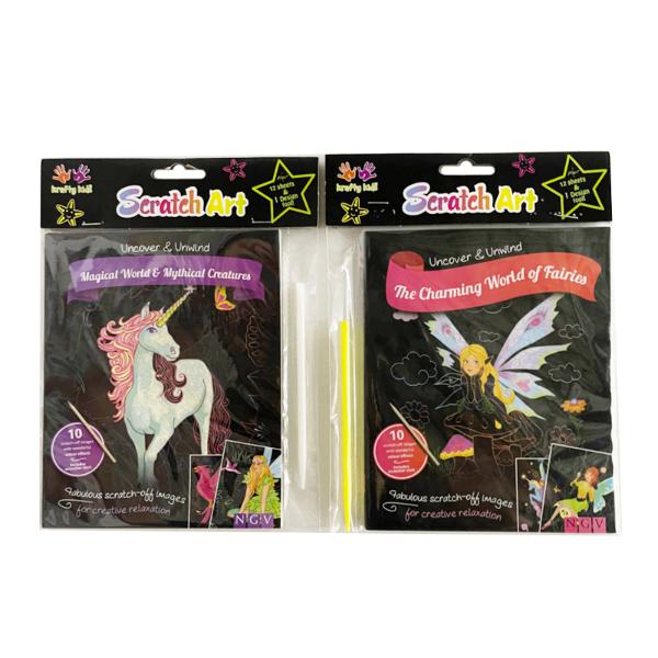 KIDS SCRATCH ART 12SHEETS 2ASST
