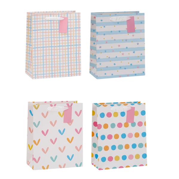 GIFT BAG PASTEL PATTERNS EX 32X42X11.5CM 4A