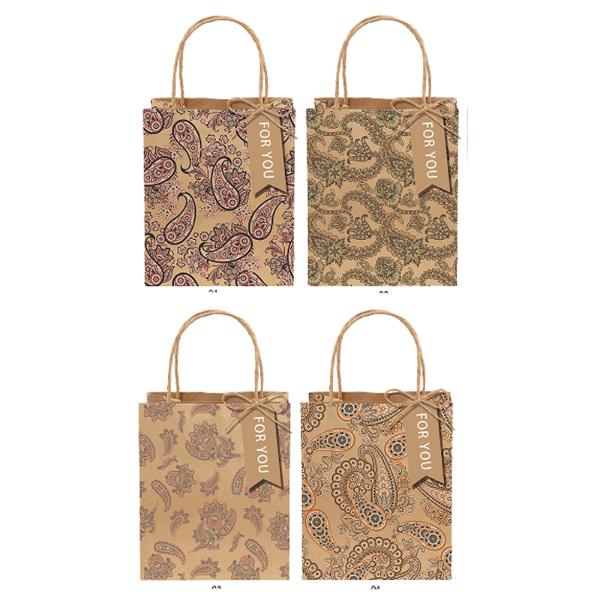 GIFT BAG Paisley Patterns XL 32x42x11cm 4asst