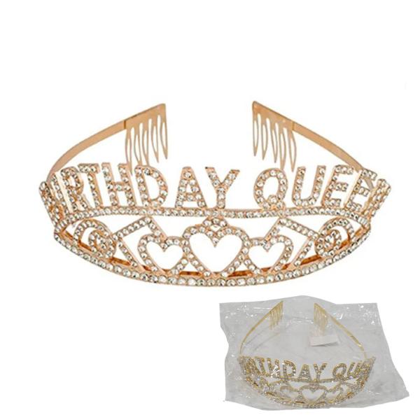 Gold Party Crystal Birthday Queen Tiara