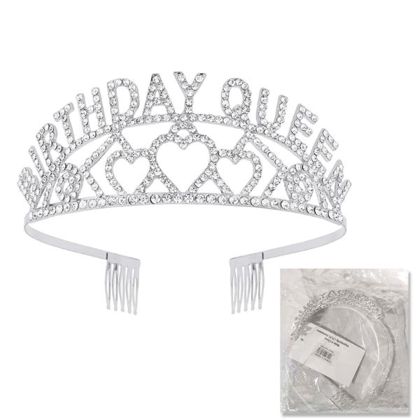 Silver Party Crystal Birthday Queen Tiara