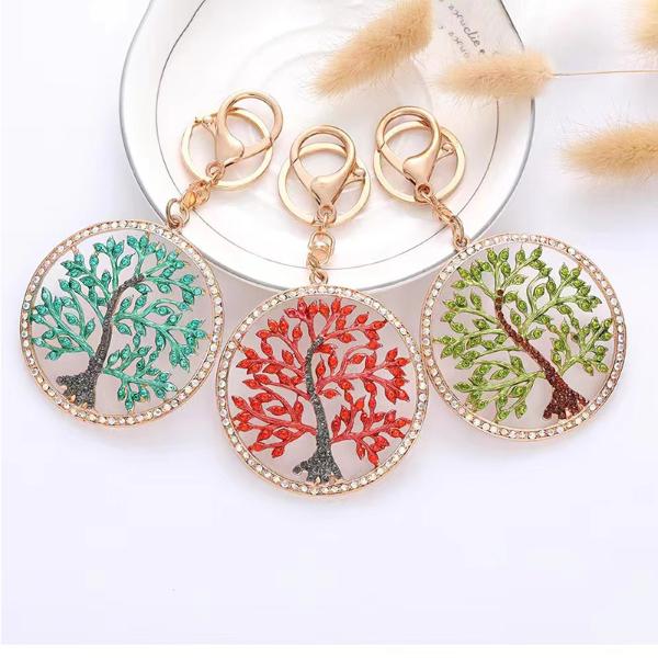 Diamante Tree Of Life Keyring