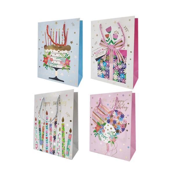 Glitter Birthday Candles Gift Bag - 18cm x 23.5cm x 8cm