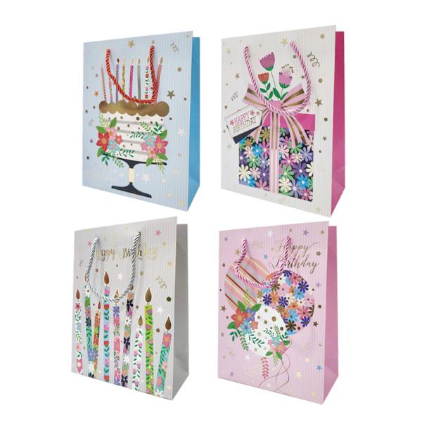 Glitter Birthday Candles Gift Bag - 26cm x 32cm x 10cm
