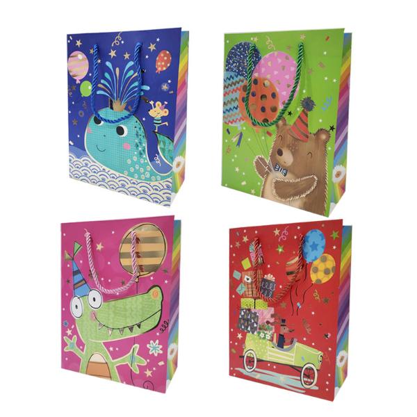Animals Glitter Gift Bag - 26cm x 32cm x 10cm